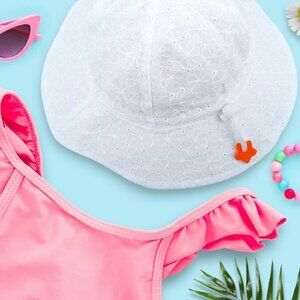 SimpliKids UPF 50+ UV Ray Sun Protection Wide Brim Baby Sun Hat 100% Cotton NEW